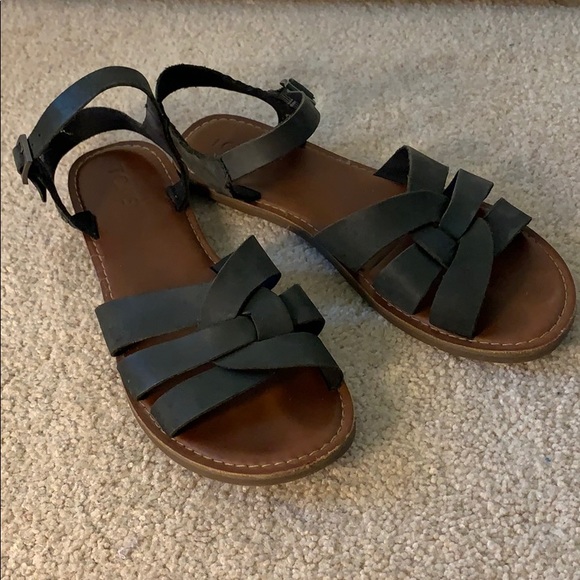 black leather women's zoe sandals